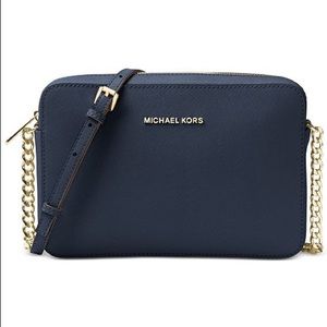 Micheal Kors black gold crossbody GENTLY USED!